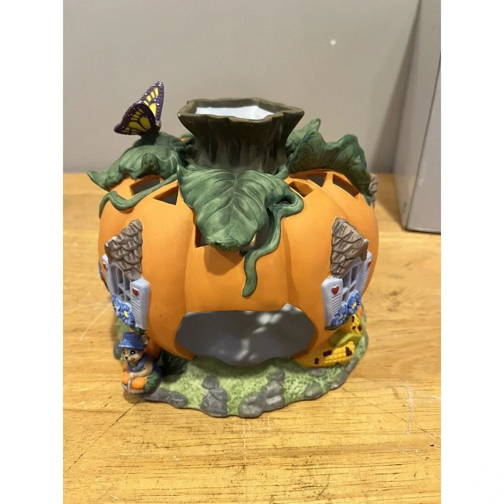 Partylite Harvest Pumpkin Tealight House Halloween Holder Retired‎ P7316 - Picture 3 of 6